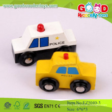 2015 Wholesale Police Model Car, Yellow And White Color ,Wooden Mini Toy Car